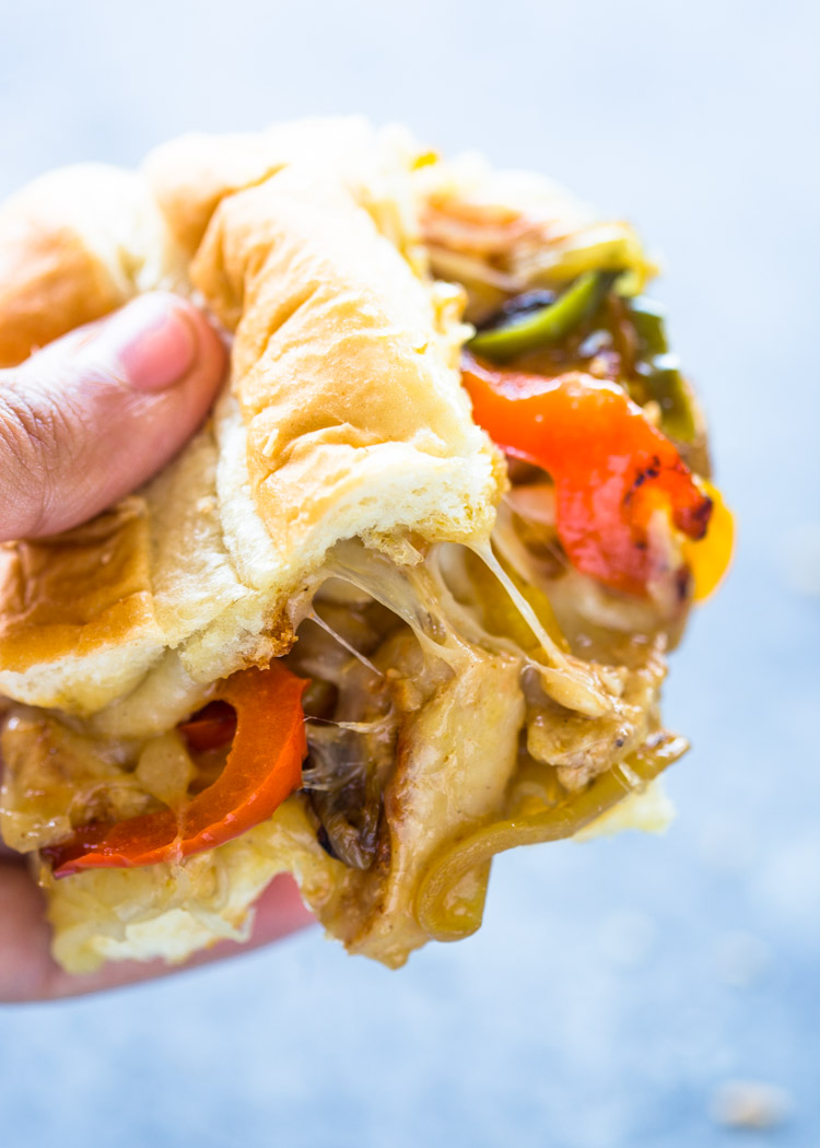 Cheesy Chicken Cheesesteak Sandwiches