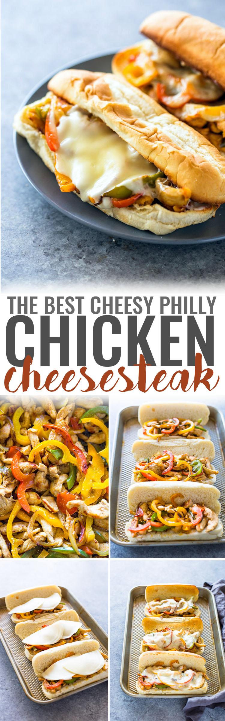 Cheesy Chicken Cheesesteak Sandwiches