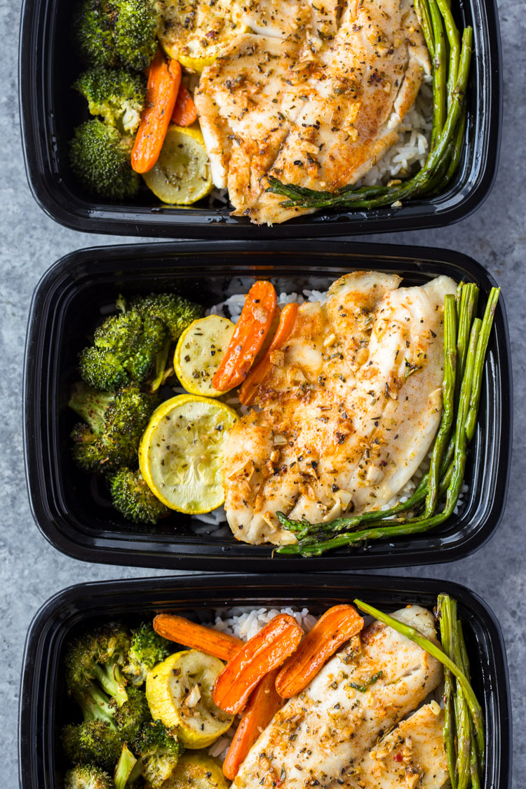 Healthy Sheet Pan Tilapia and Veggies + Meal-Prep