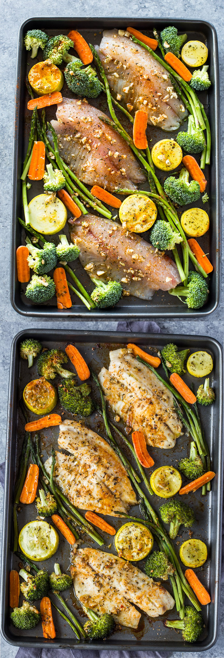 Healthy Sheet Pan Tilapia and Veggies + Meal-Prep