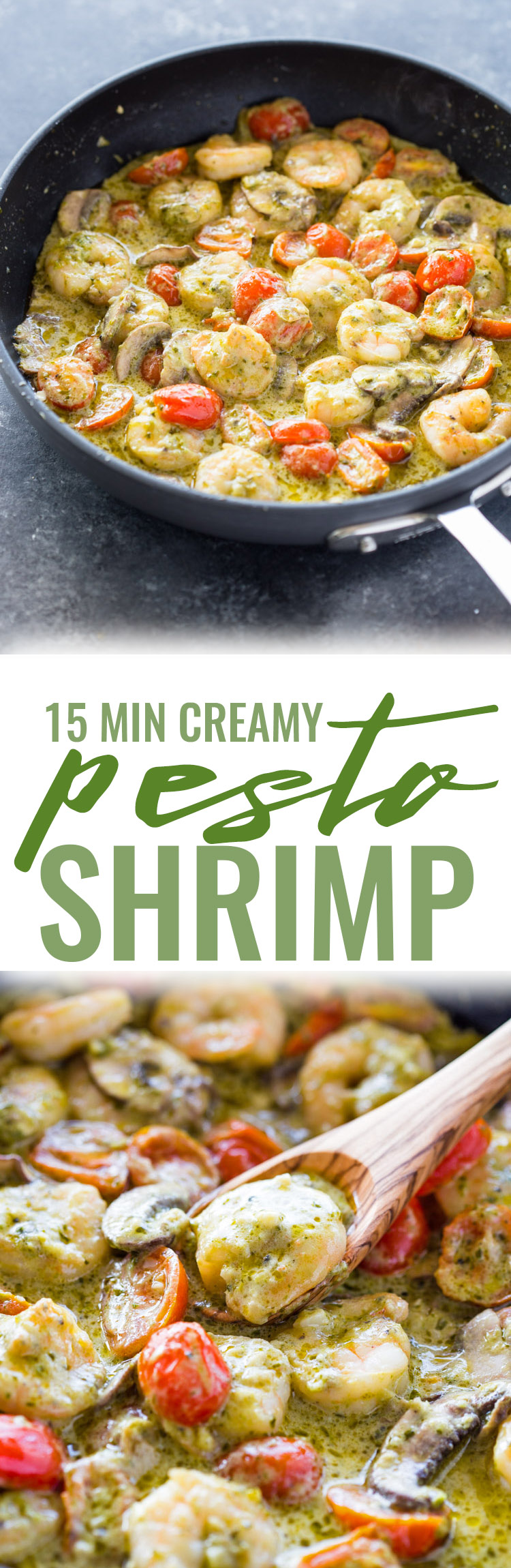 Creamy Garlic Pesto Shrimp (15 Minute meal!)