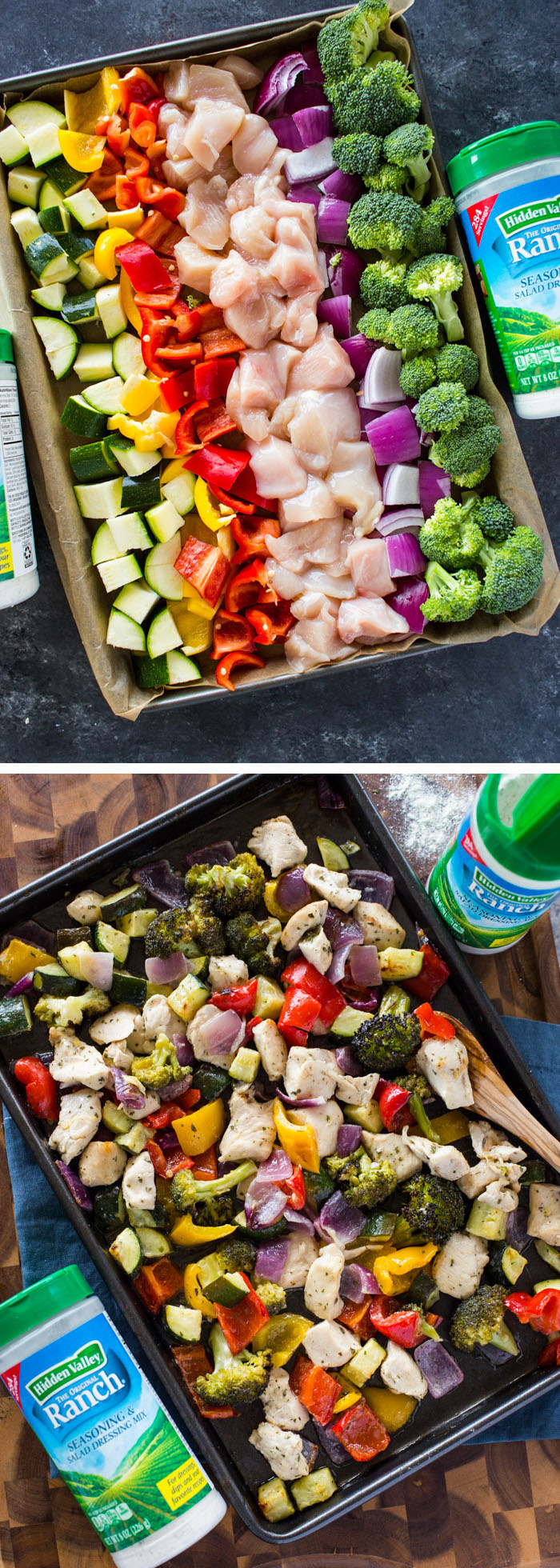 15 Minute Sheet Pan Ranch Chicken and Veggies