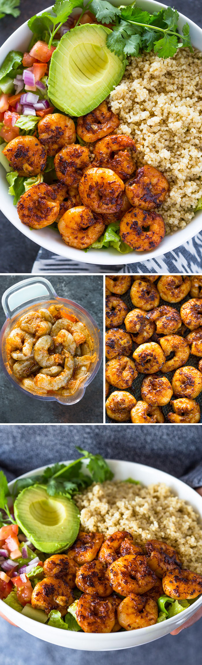 Shrimp Avocado Quinoa Bowls
