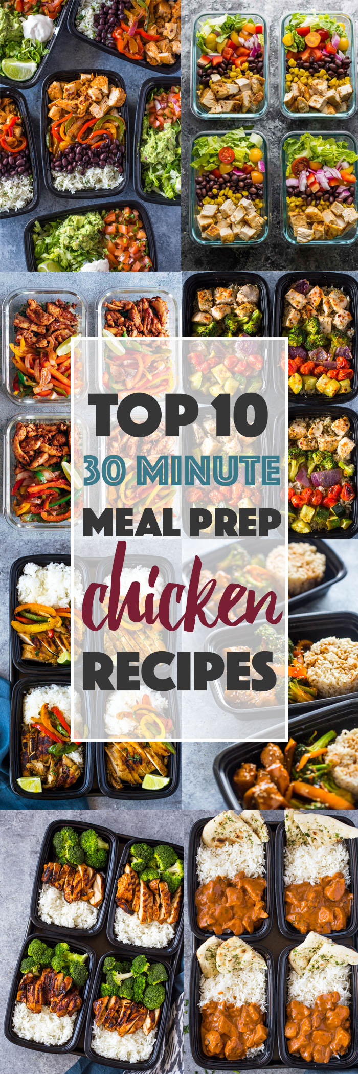 Top 10 (30 Minute) Meal-prep Chicken Recipes #healthy #mealprep #recipes #top #best #quick #mealprepping
