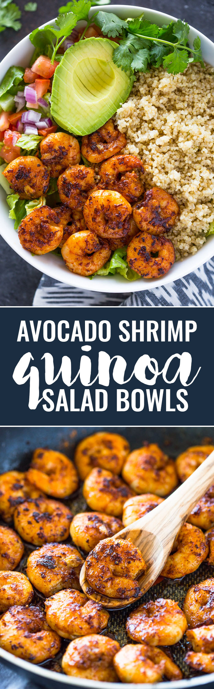 Avocado Shrimp Quinoa Salad Bowls