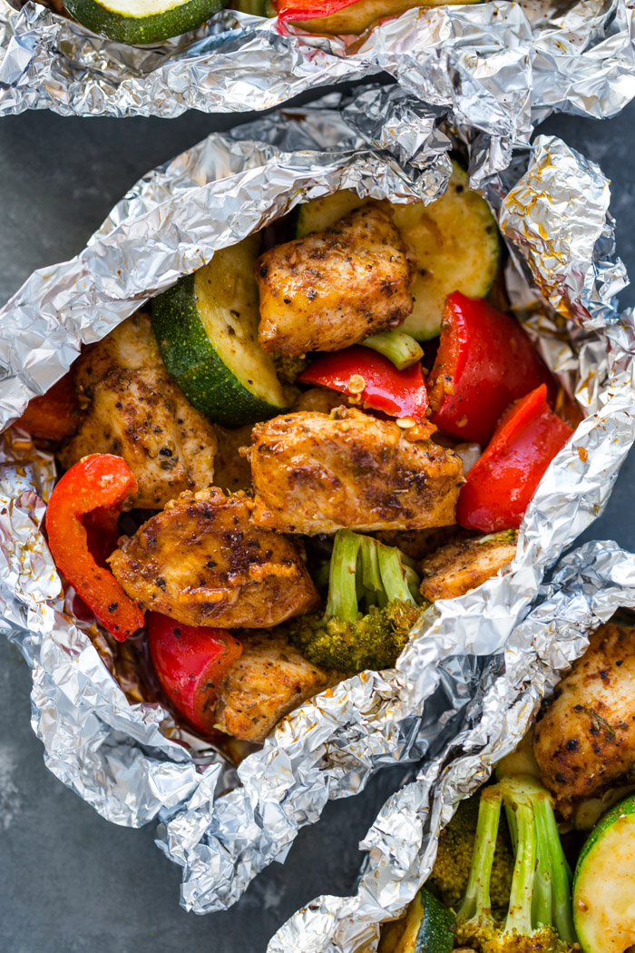 Foil Pack Cajun Chicken and Veggies