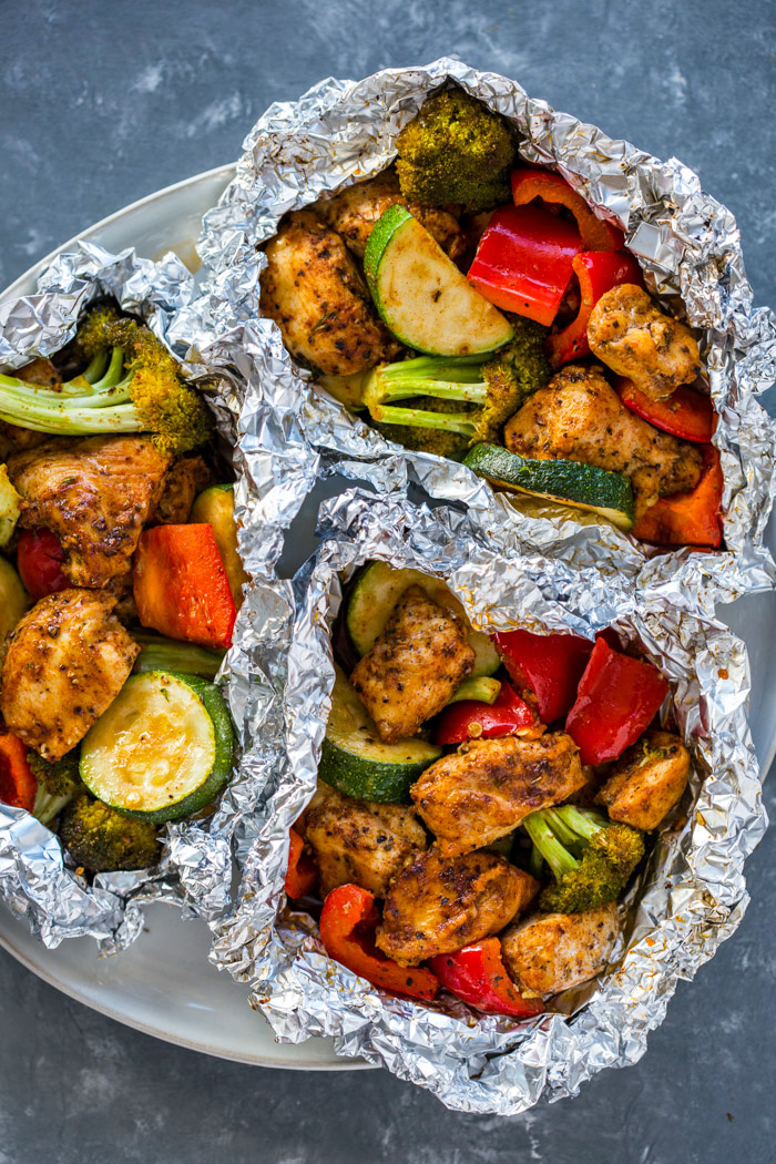 Foil Pack Cajun Chicken and Veggies