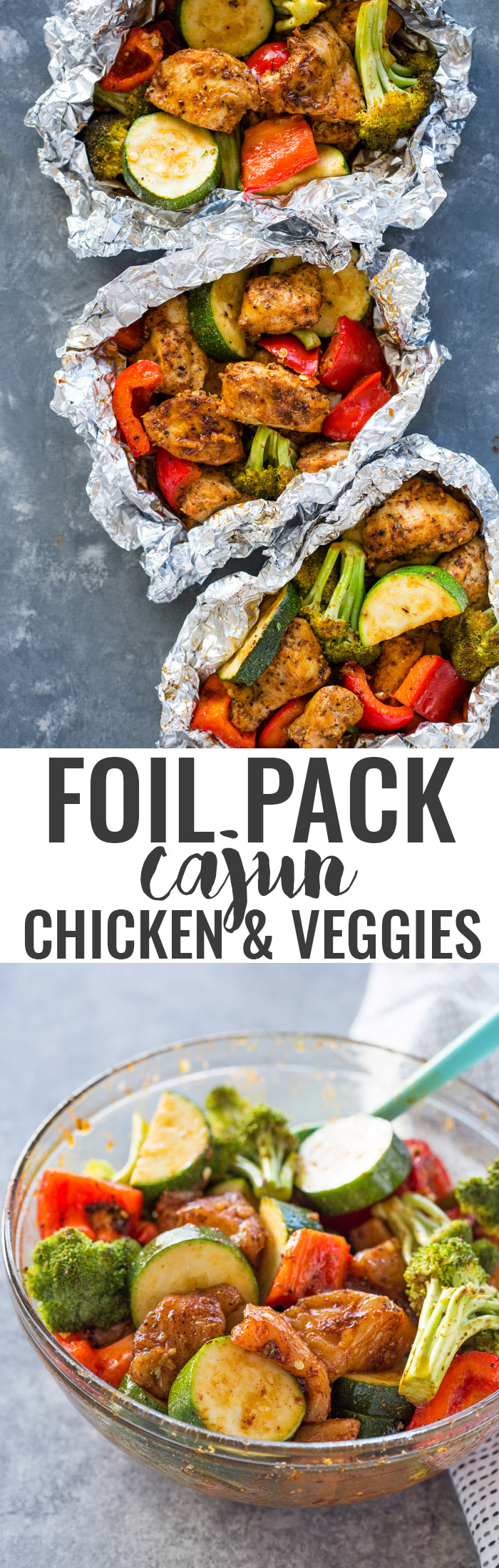 Foil Pack Cajun Chicken and Veggies