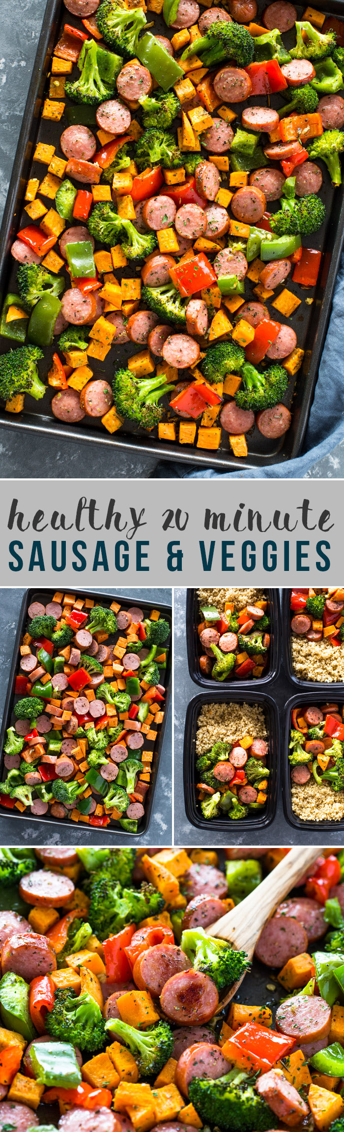 Healthy 20 Minute Sheet Pan Sausage and Veggies