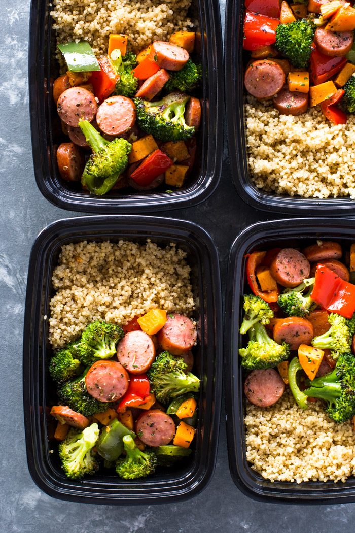 Roasted Sausage, Veggies and Quinoa Meal-Prep