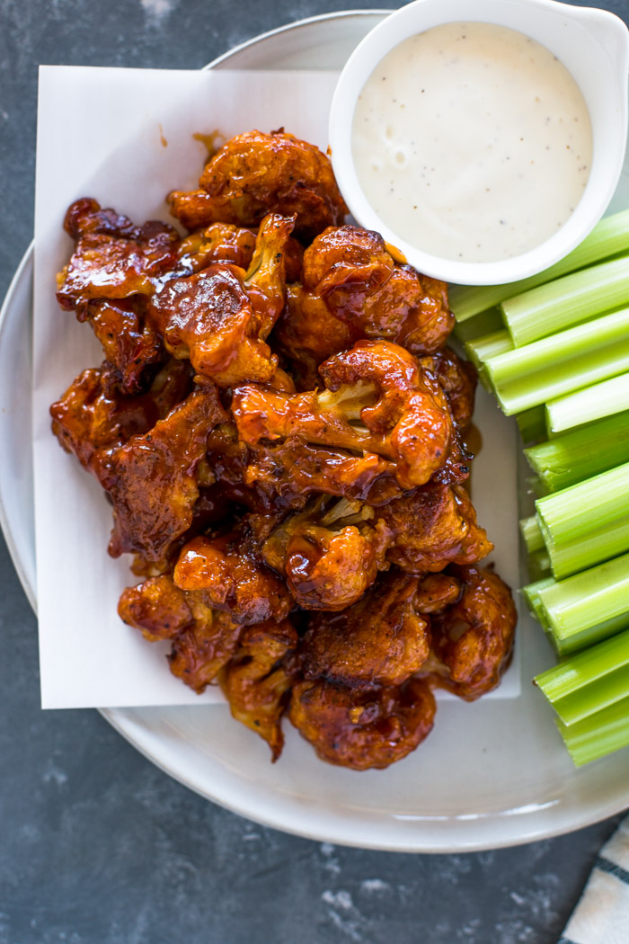 Baked Spicy Honey BBQ Cauliflower Wings