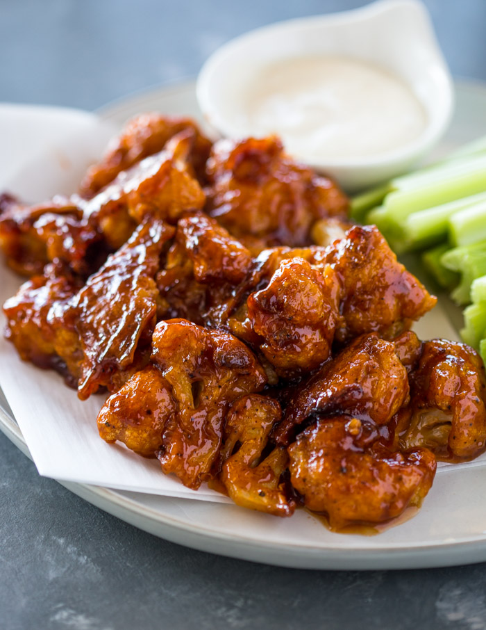 Baked Spicy Honey BBQ Cauliflower Wings