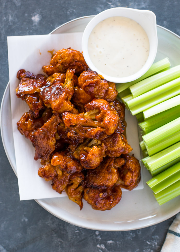 Baked Spicy Honey BBQ Cauliflower Wings