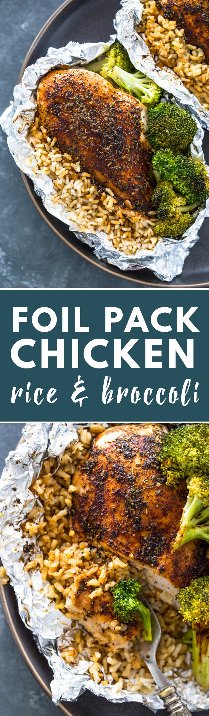 Foil Pack Chicken Rice and Broccoli