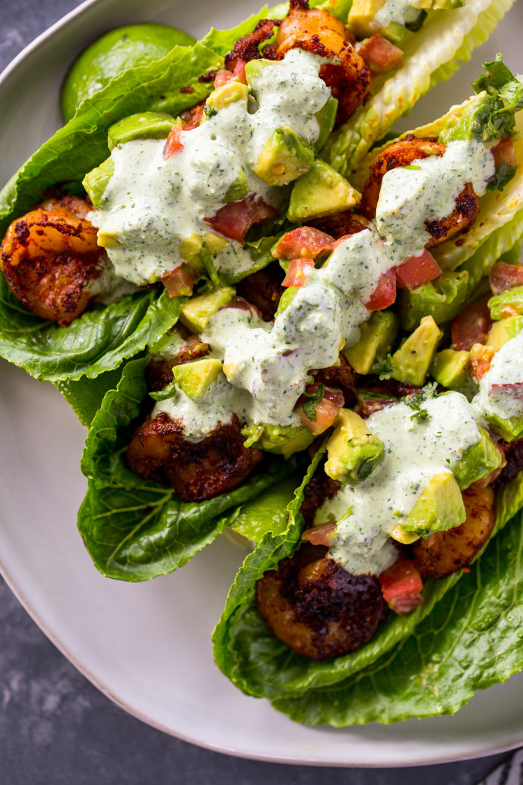 Spicy Shrimp Taco Lettuce Wraps
