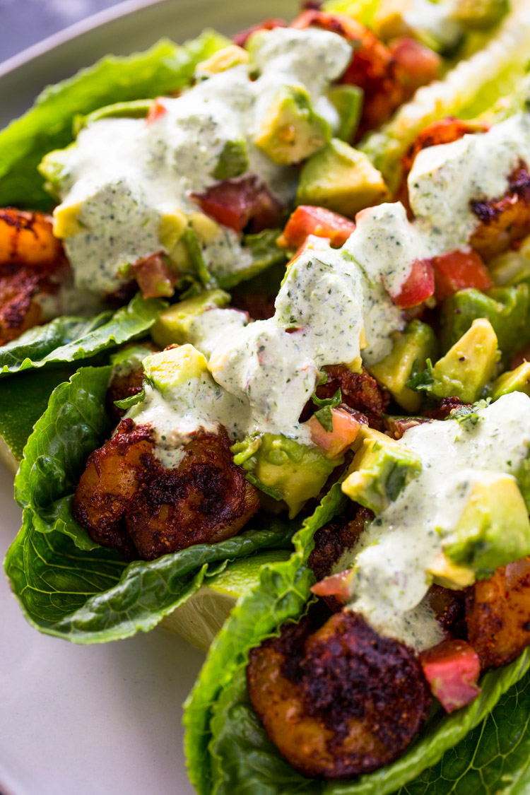 Spicy Shrimp Taco Lettuce Wraps