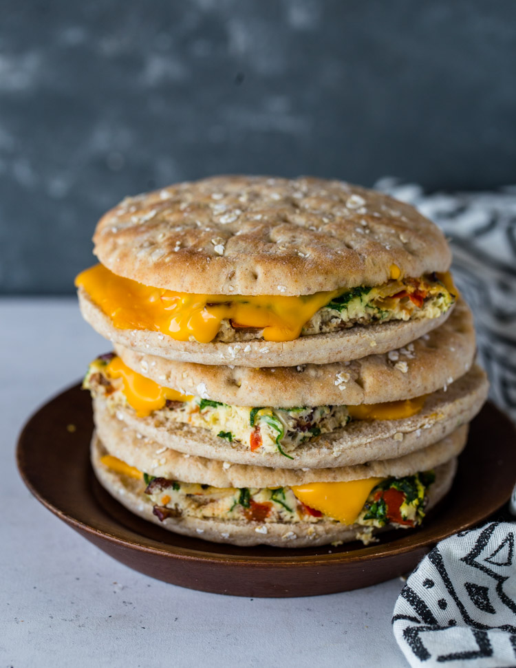 Healthy Make Ahead Egg & Cheese Breakfast Sandwiches (with Keto Option)