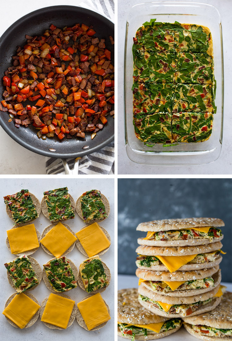 Healthy Make Ahead Egg & Cheese Breakfast Sandwiches (with Keto Option)