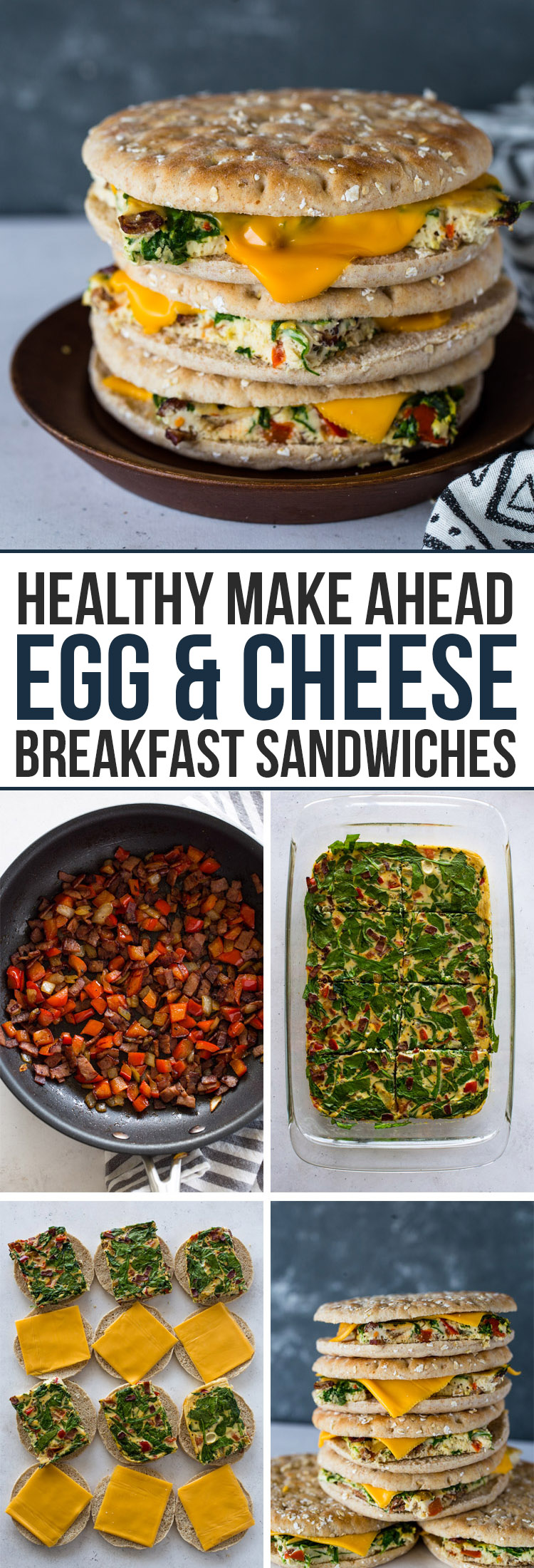 Healthy Make Ahead Egg & Cheese Breakfast Sandwiches (with Keto Option)