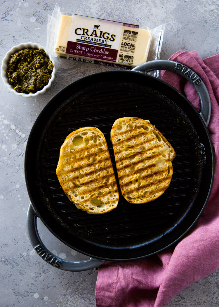 Cheddar Pesto Panini Melts
