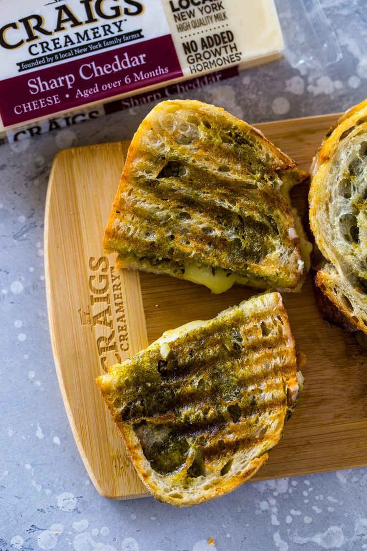 Cheddar Pesto Panini Melts