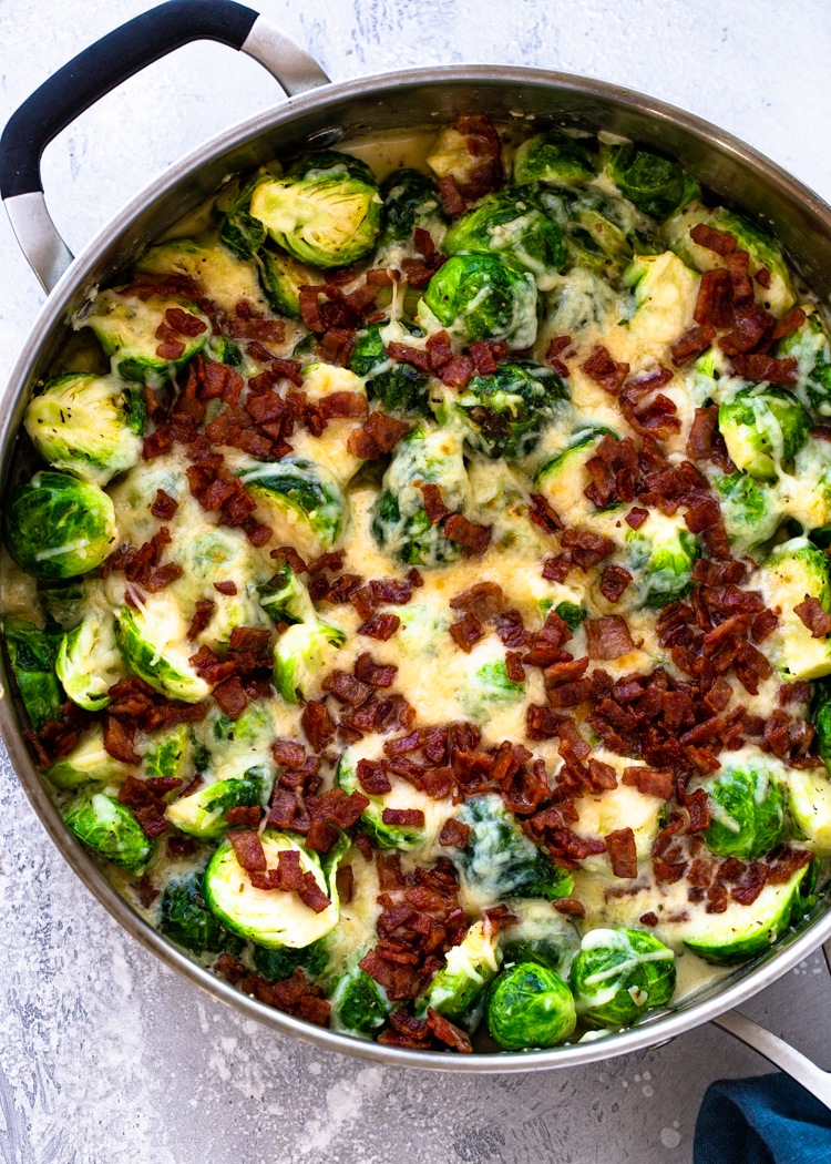 Creamy Garlic Parmesan Brussels Sprouts (Keto/Low Carb)