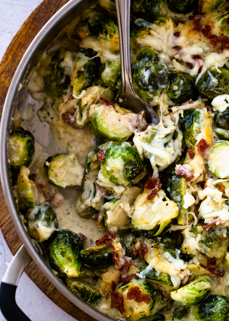 Creamy Garlic Parmesan Brussels Sprouts (Keto/Low Carb)