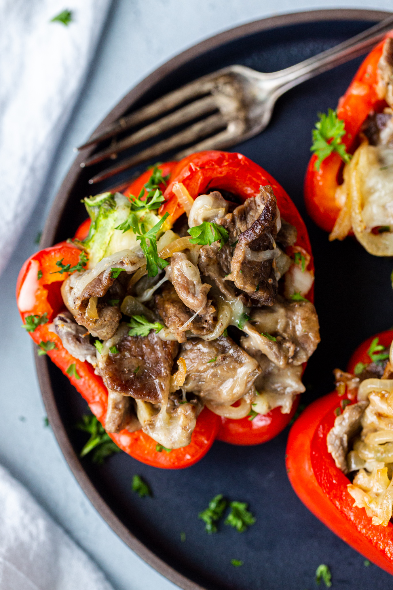 Stuffed bell pepper on a plate