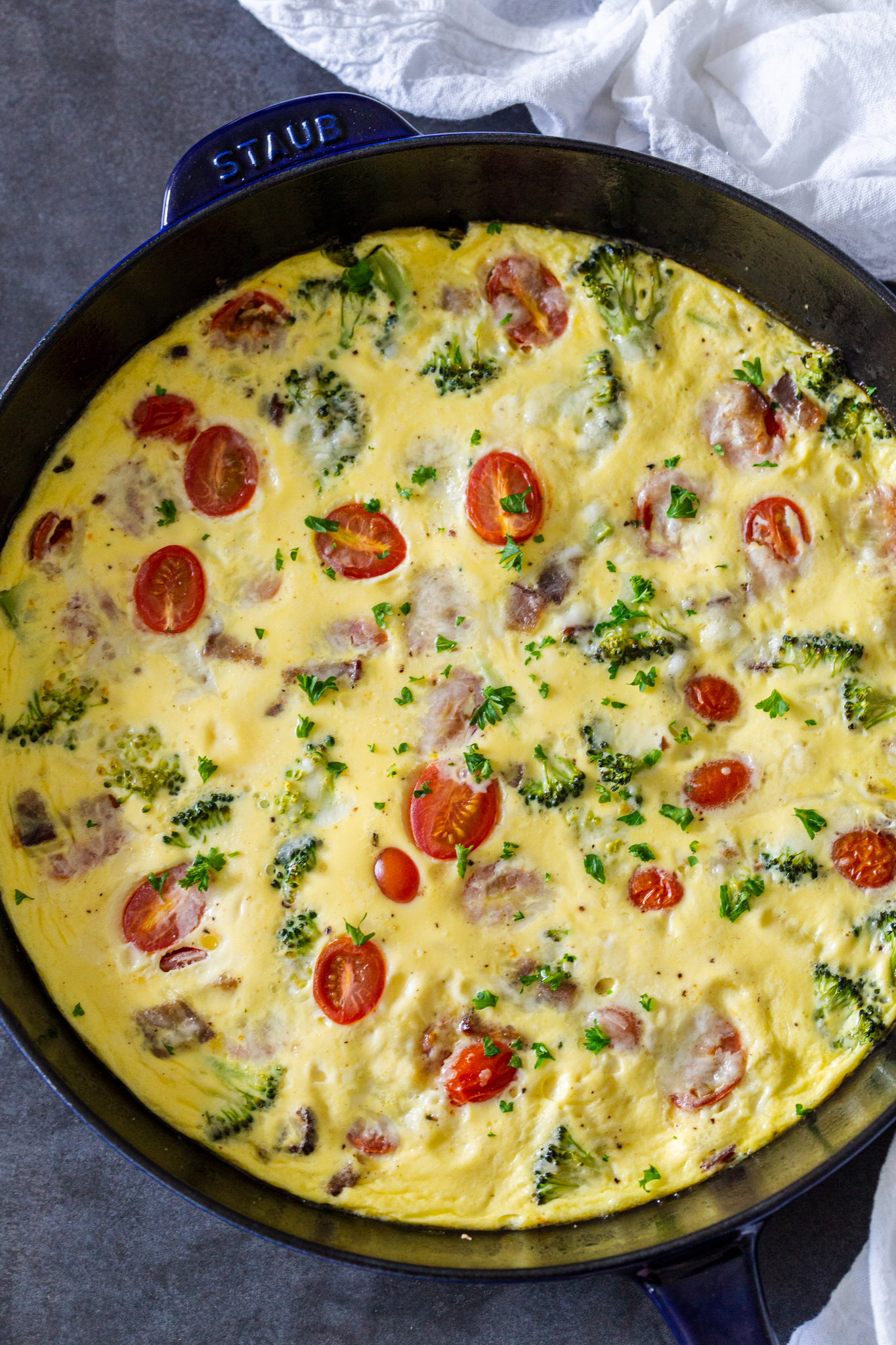 baked quiche in a pan