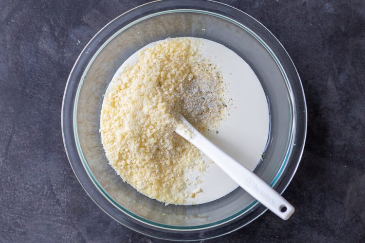cream and seasoning in a bowl