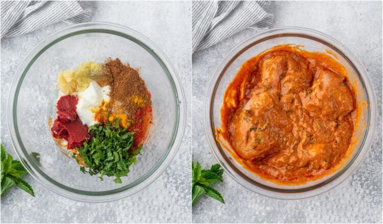 marinate chicken in yogurt biryani